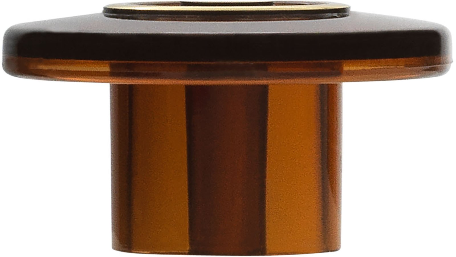 Moebelknopf-Remchingen-gold-orange-Kunststoff-laenge-35-408084-stehend Knopf Remchingen Kunststoff orange metallfolieneffekt gold glänzend - 35 mm lang vor weißem Hintergrund