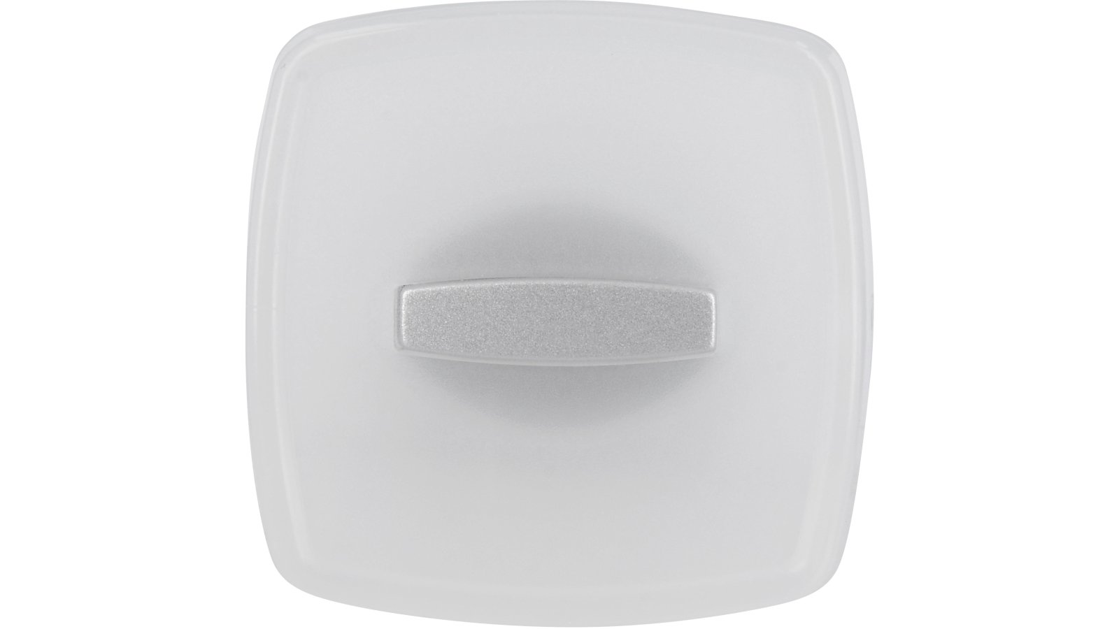 Knopf Rheda-Weidenbrück Kunststoff glaseffekt matt natur metallisiert weißaluminium - 29 mm lang  vor weißem Hintergrund