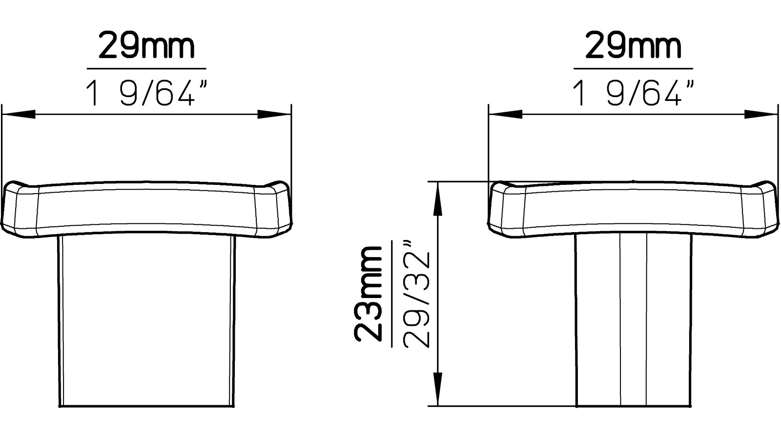 Knopf Rheda-Weidenbrück Kunststoff glaseffekt matt natur metallisiert weißaluminium - 29 mm lang  vor weißem Hintergrund