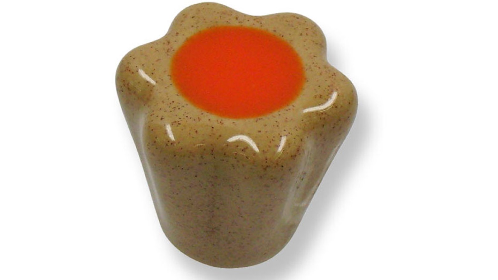 Moebelknopf-Rosendahl-braun-orange-bunt-Porzellan-laenge-28-694380 Knopf Rosendahl Keramik bunt braun-orange - 28 mm lang vor weißem Hintergrund