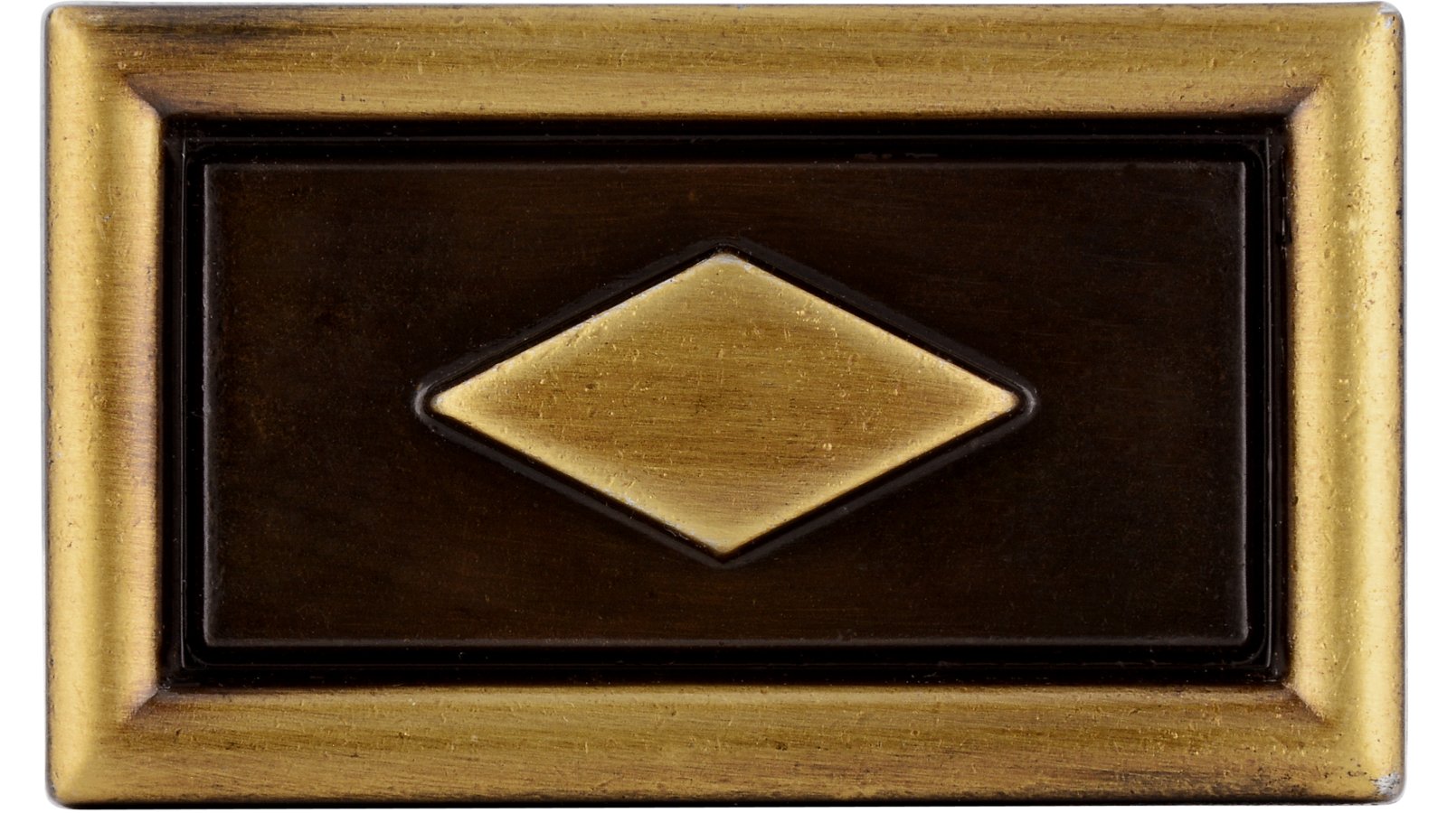 Moebelknopf-Sachsenheim-brueniert-messing-Messing-Zinkdruckguss-laenge-44-688944-front Knopf Sachsenheim Druckguss altmessing brüniert gebürstet - 44 mm lang vor weißem Hintergrund