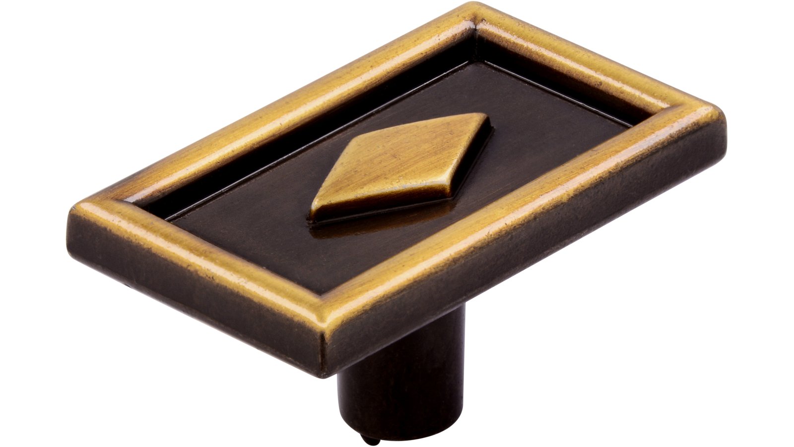 Moebelknopf-Sachsenheim-brueniert-messing-Messing-Zinkdruckguss-laenge-44-688944 Knopf Sachsenheim Druckguss altmessing brüniert gebürstet - 44 mm lang vor weißem Hintergrund