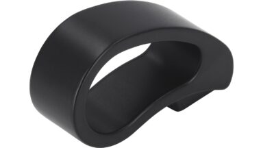 Knopf Salzatal Druckguss schwarz matt pulverbeschichtet - 45 mm lang vor weißem Hintergrund