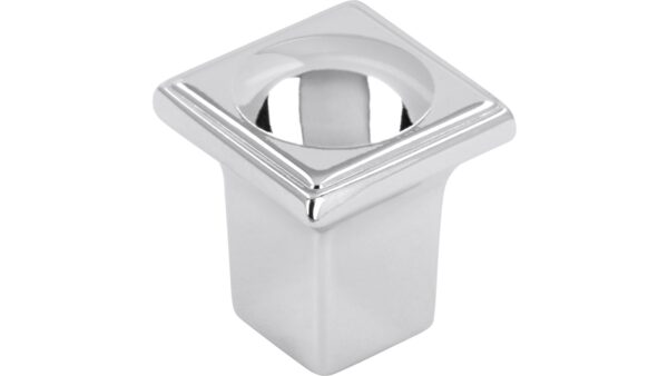 Knopf Sarstedt Druckguss chrom glänzend - 20 mm lang  vor weißem Hintergrund