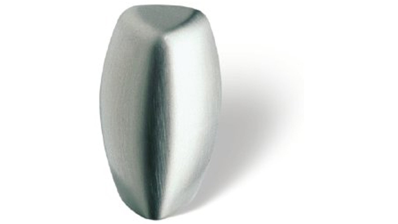 Knopf Scheeßel Kunststoff nickel matt gebürstet - 18 mm lang  vor weißem Hintergrund