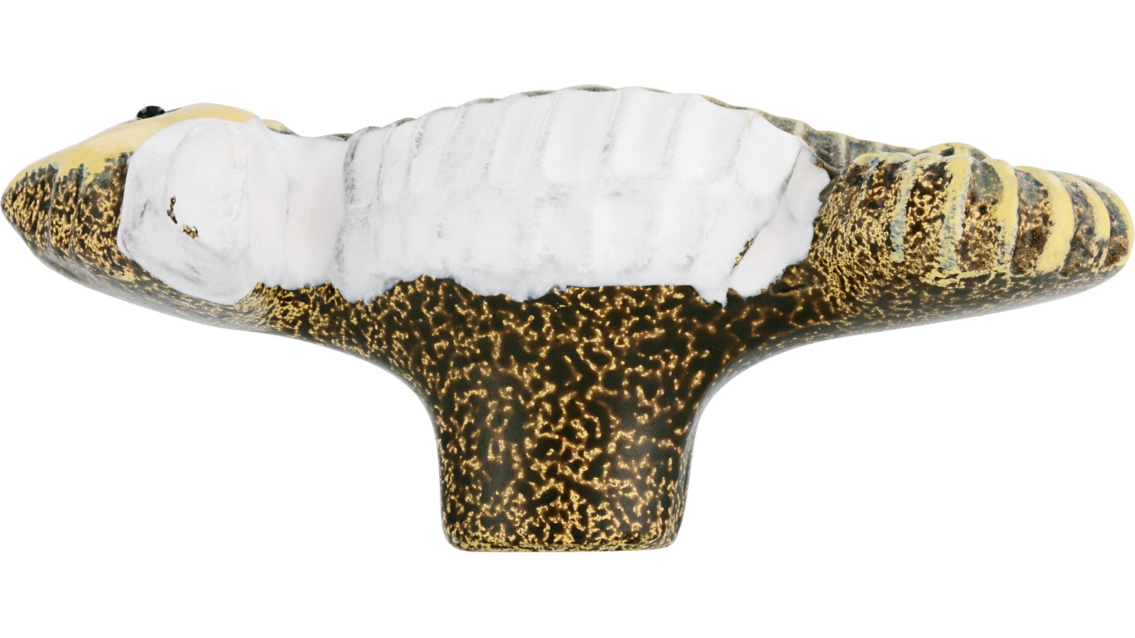 Knopf Schiffdorf Kunststoff bunt - 65 mm lang  vor weißem Hintergrund