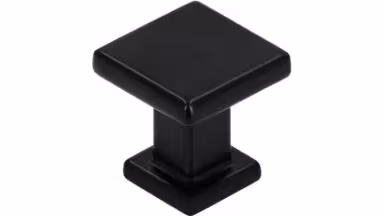 Knopf Schkopau Druckguss schwarz matt pulverbeschichtet - 20 mm lang  vor weißem Hintergrund