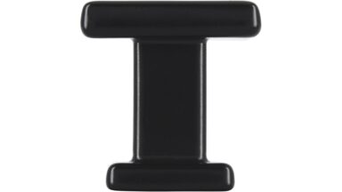 Knopf Schkopau Druckguss schwarz matt pulverbeschichtet - 20 mm lang  vor weißem Hintergrund