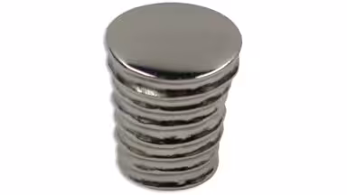Knopf Schmelz Druckguss nickel glänzend - 25 mm lang vor weißem Hintergrund