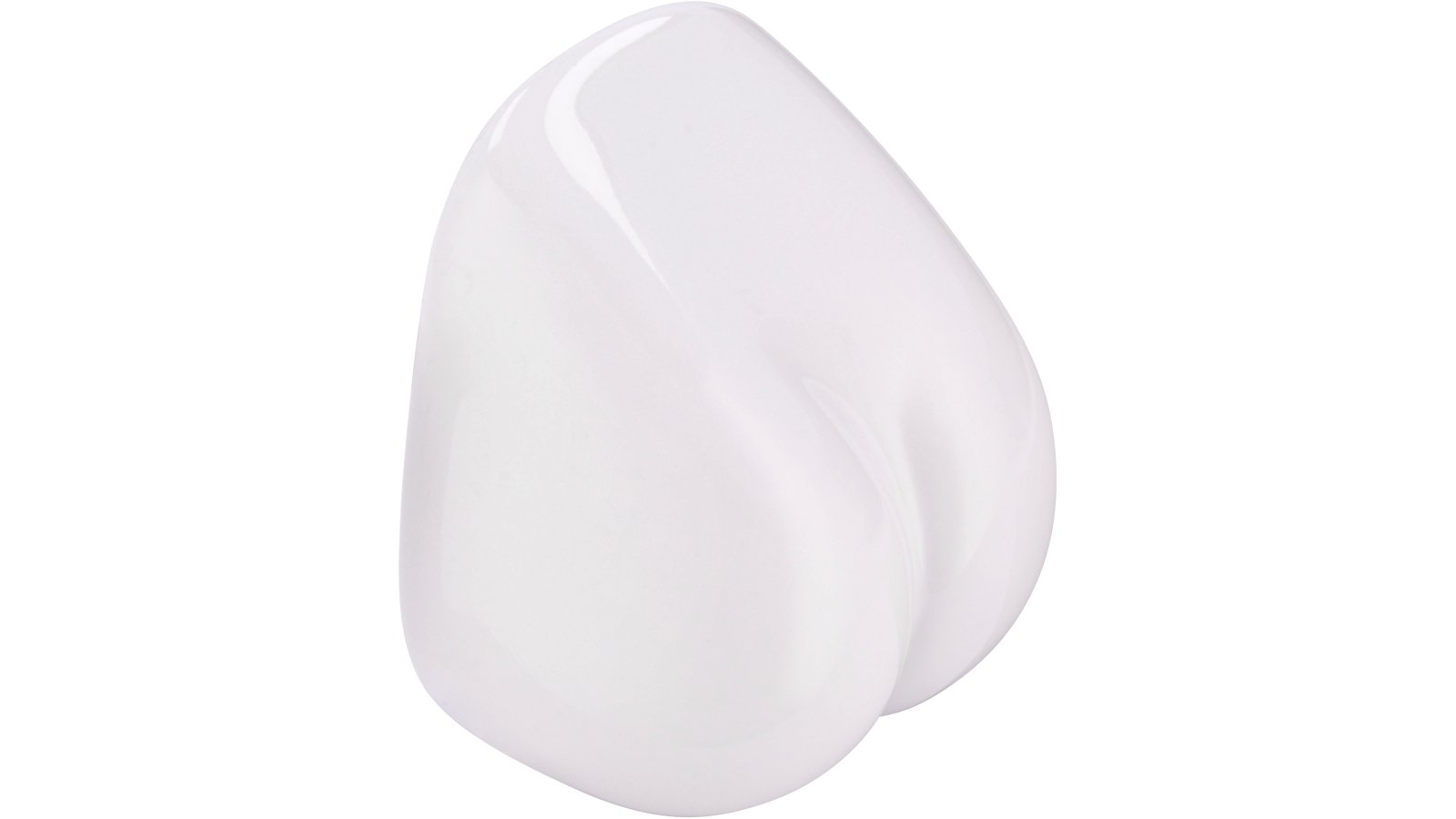 Knopf Schöneck Keramik weiß - 55 mm lang  vor weißem Hintergrund