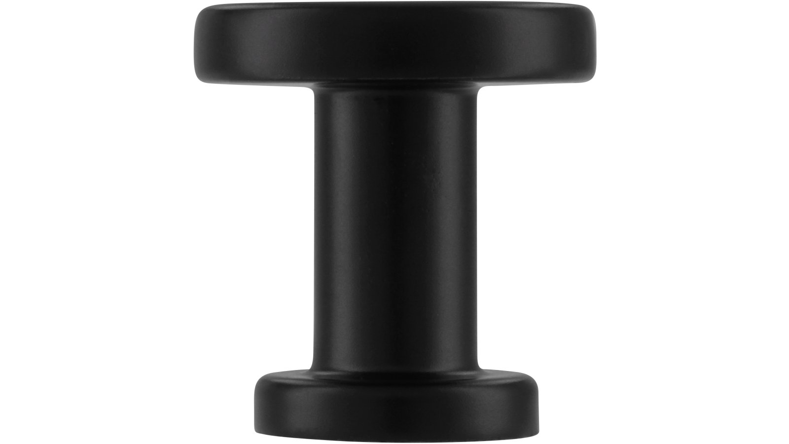 Knopf Schwieberdingen Druckguss schwarz matt pulverbeschichtet - 20 mm lang  vor weißem Hintergrund