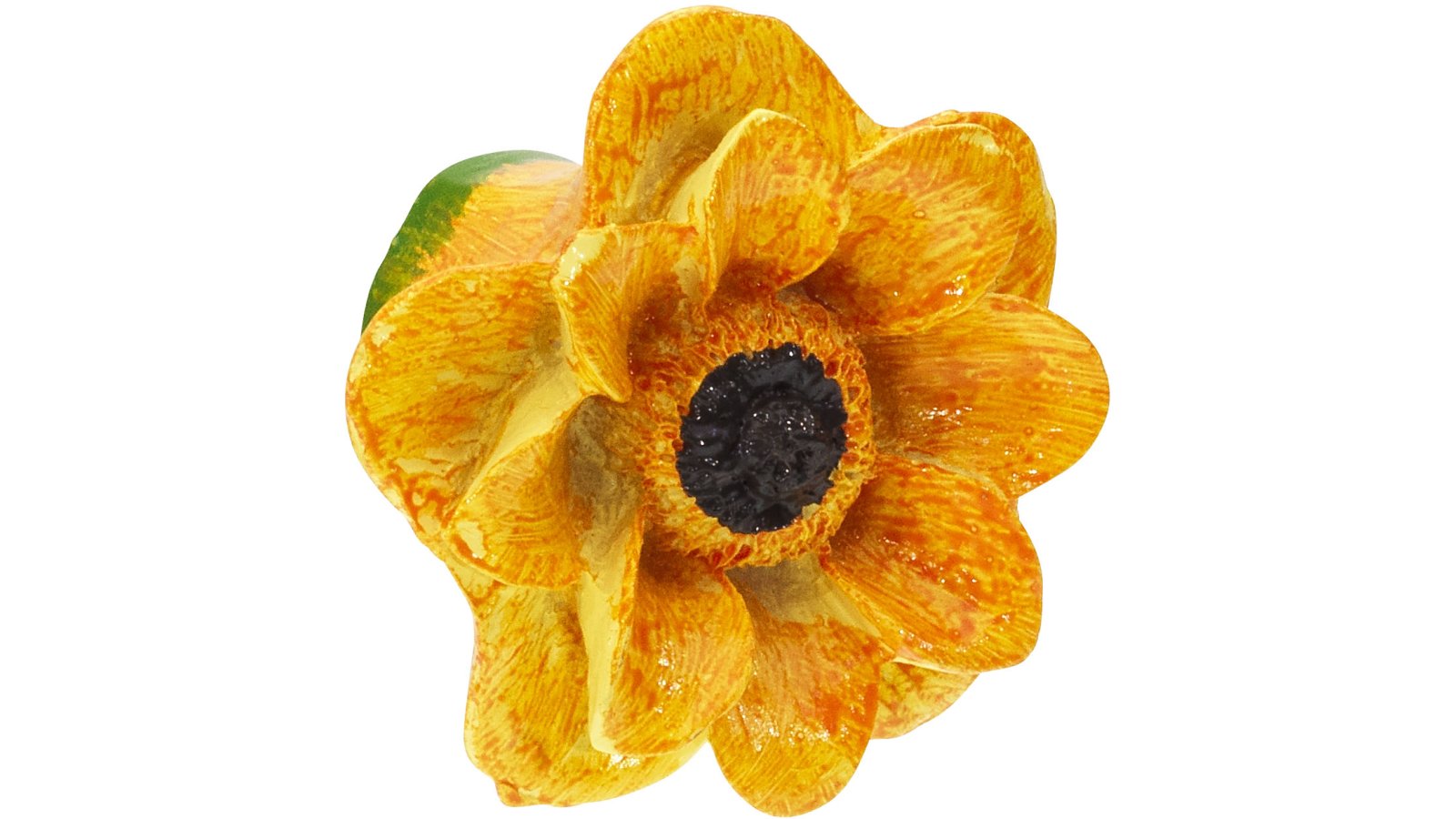 Knopf Sendenhorst Kunststoff sonnengelb - 52 mm lang  vor weißem Hintergrund