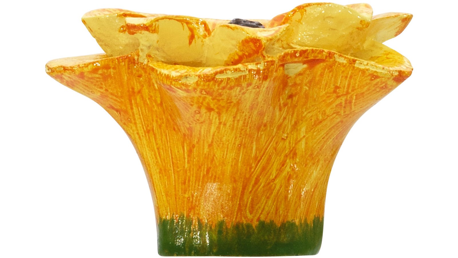 Knopf Sendenhorst Kunststoff sonnengelb - 52 mm lang  vor weißem Hintergrund