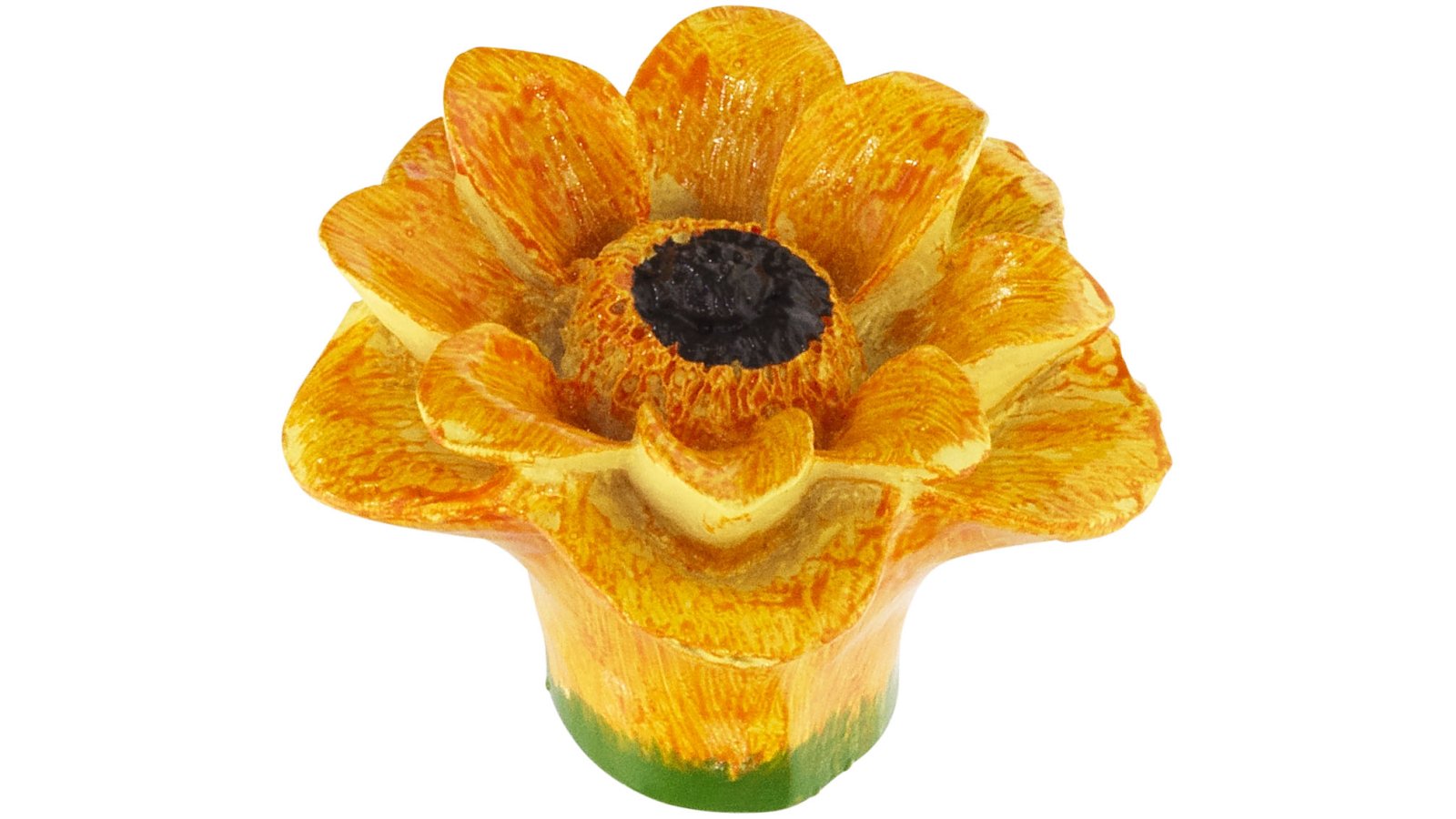 Knopf Sendenhorst Kunststoff sonnengelb - 52 mm lang  vor weißem Hintergrund