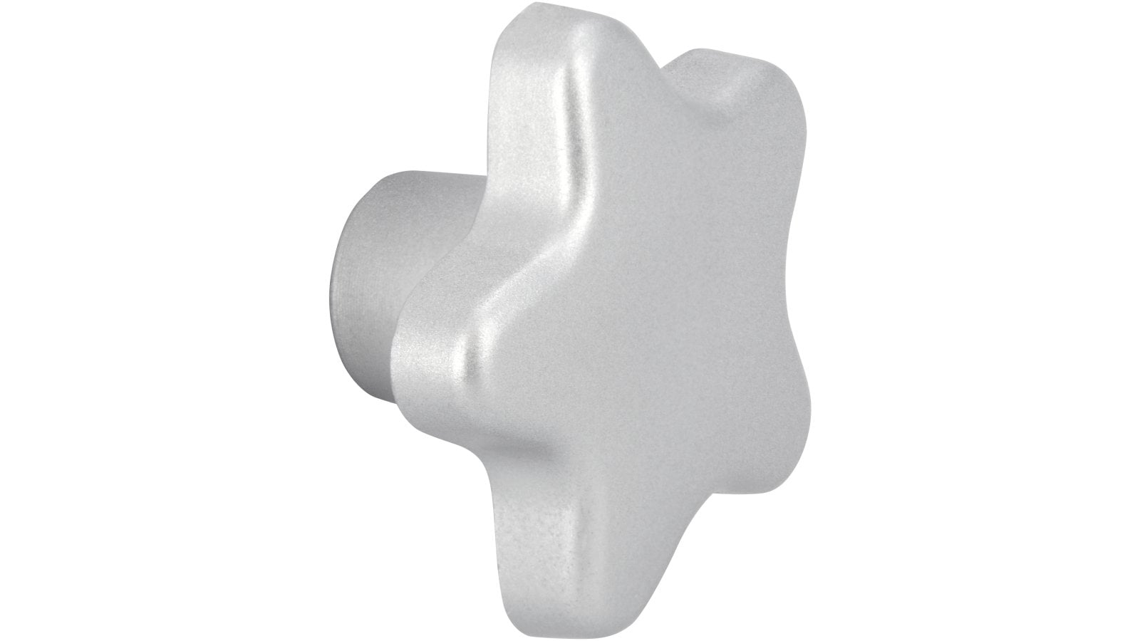 Knopf Tholey Kunststoff chrom matt 2 stück - 35 mm lang  vor weißem Hintergrund