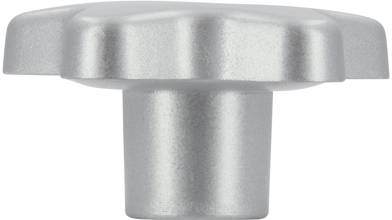 Knopf Tholey Kunststoff chrom matt 2 stück - 35 mm lang  vor weißem Hintergrund