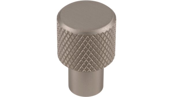 Knopf Threesixty Aluminium edelstahleffekt - 16 mm lang vor weißem Hintergrund
