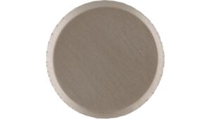 Knopf Threesixty Aluminium edelstahleffekt - 16 mm lang  vor weißem Hintergrund