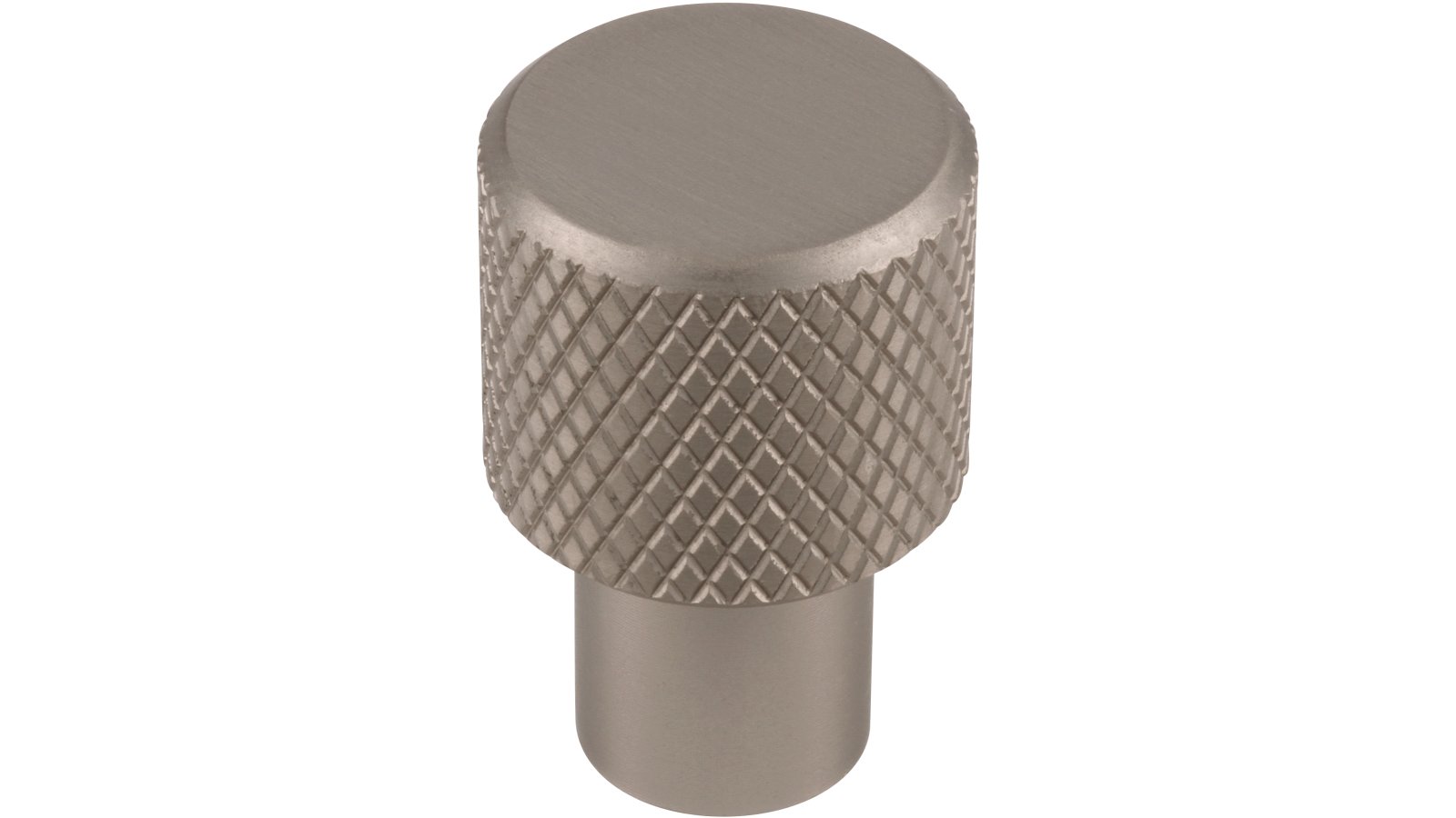 Knopf Threesixty Aluminium edelstahleffekt - 16 mm lang  vor weißem Hintergrund