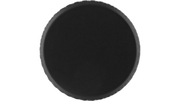 Knopf Threesixty Aluminium schwarz matt pulverbeschichtet - 16 mm lang  vor weißem Hintergrund