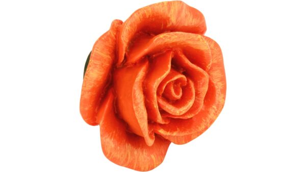 Knopf Tostedt Kunststoff orange - 49 mm lang  vor weißem Hintergrund