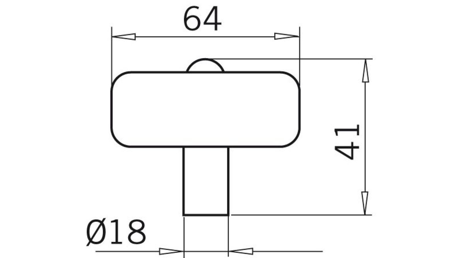 Moebelknopf-UEberherrn-bunt-Holz-laenge-63-556222-technische-zeichnung Knopf Überherrn Holz bunt - 63 mm lang vor weißem Hintergrund