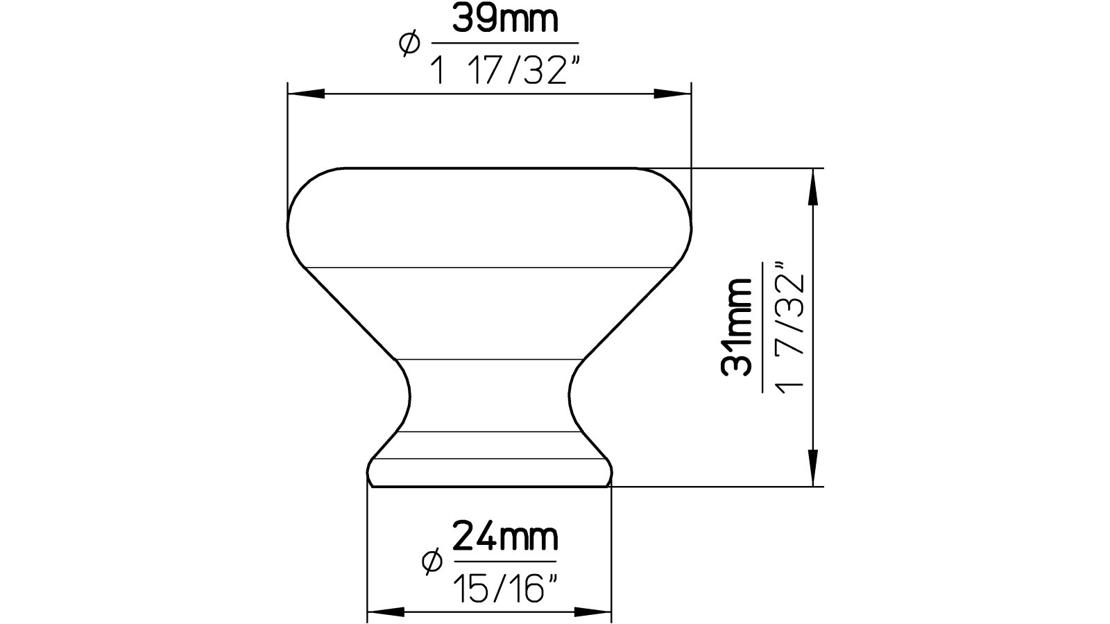 Moebelknopf-Uplengen-weiss-silber-Zinkdruckguss-Porzellan-laenge-38-566244-technische-zeichnung Knopf Uplengen Keramik-Druckguss/Metallfuß weiß altsilberfarbig - 38 mm lang vor weißem Hintergrund