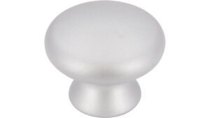 Knopf Velbert Kunststoff weißaluminium - 39 mm lang  vor weißem Hintergrund