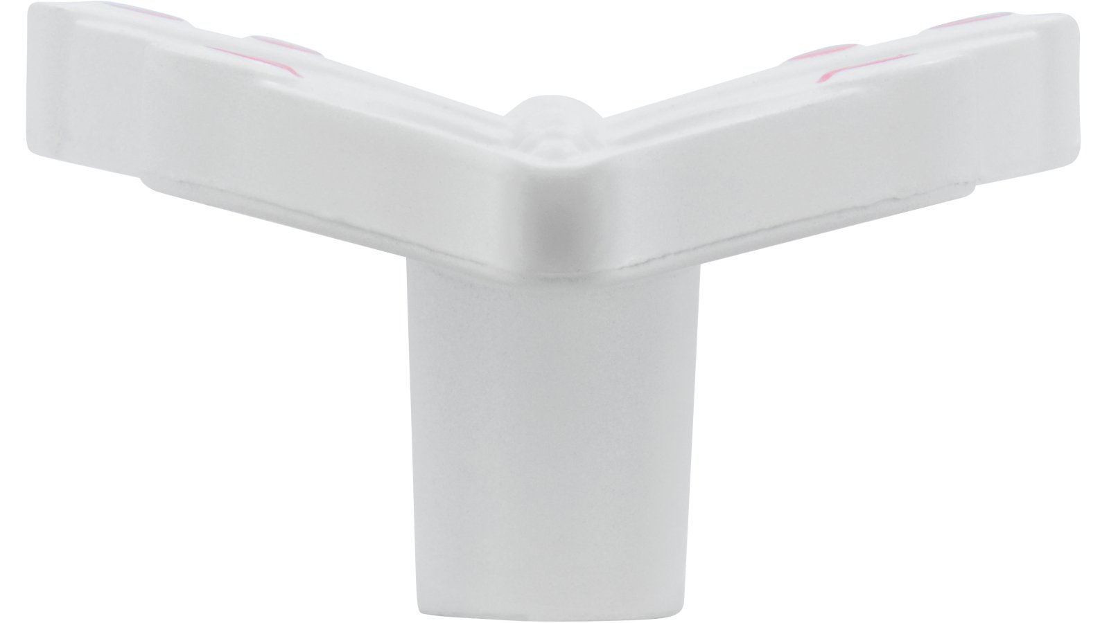 Moebelknopf-Wadersloh-weiss-pink-Kunststoff-laenge-40-661162-stehend Knopf Wadersloh Kunststoff weiß-pink - 40 mm lang vor weißem Hintergrund