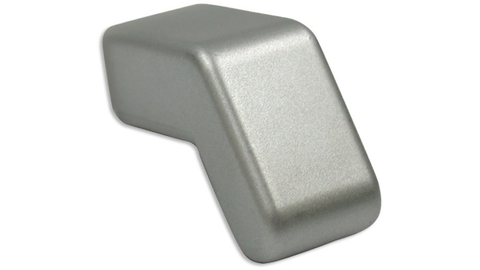 Knopf Wald-Michelbach Kunststoff metallisiert chrom - 22 mm lang  vor weißem Hintergrund