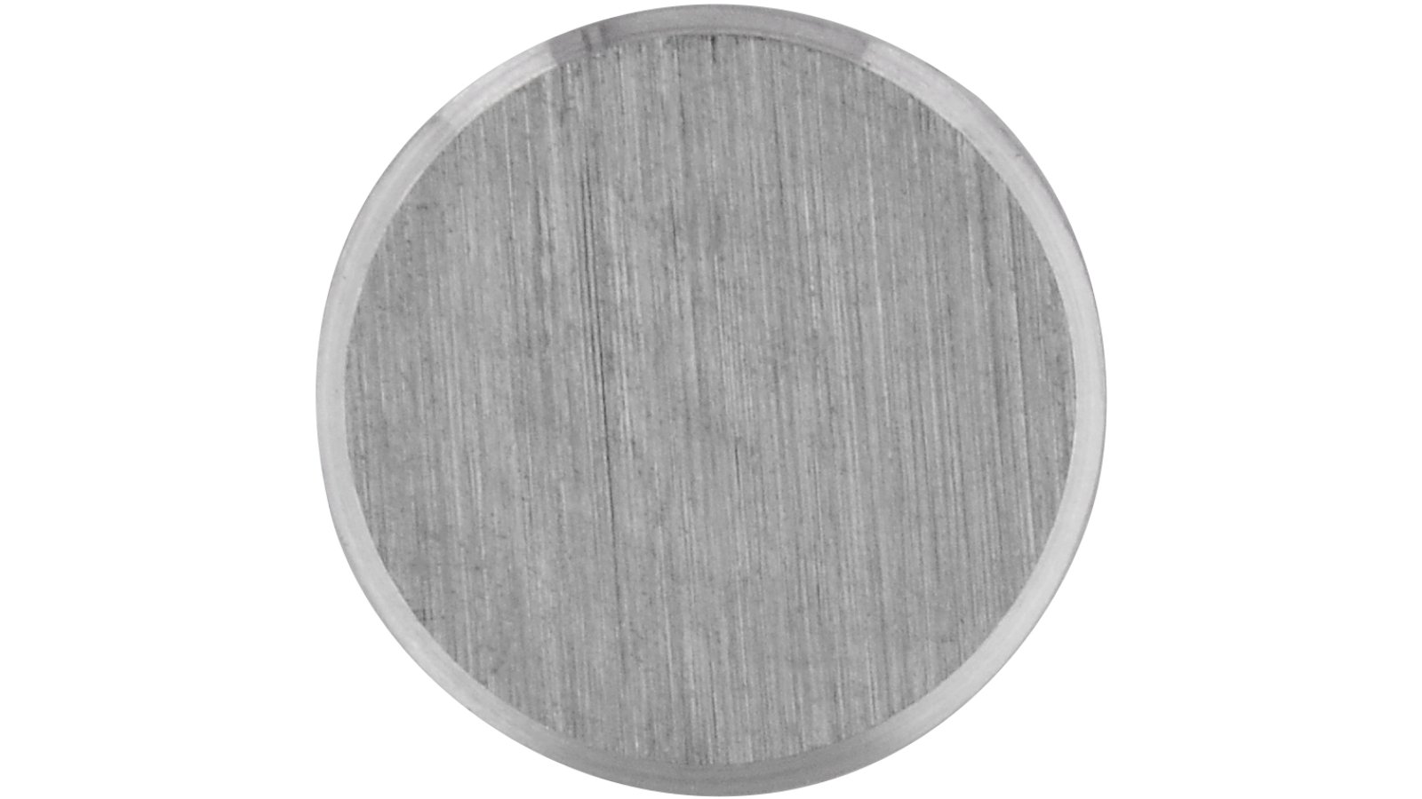 Moebelknopf-Warburg-edelstahlfarbig-Edelstahl-Stahl-laenge-10-762250-front Knopf Warburg Edelstahl fein geschliffen - 10 mm lang vor weißem Hintergrund