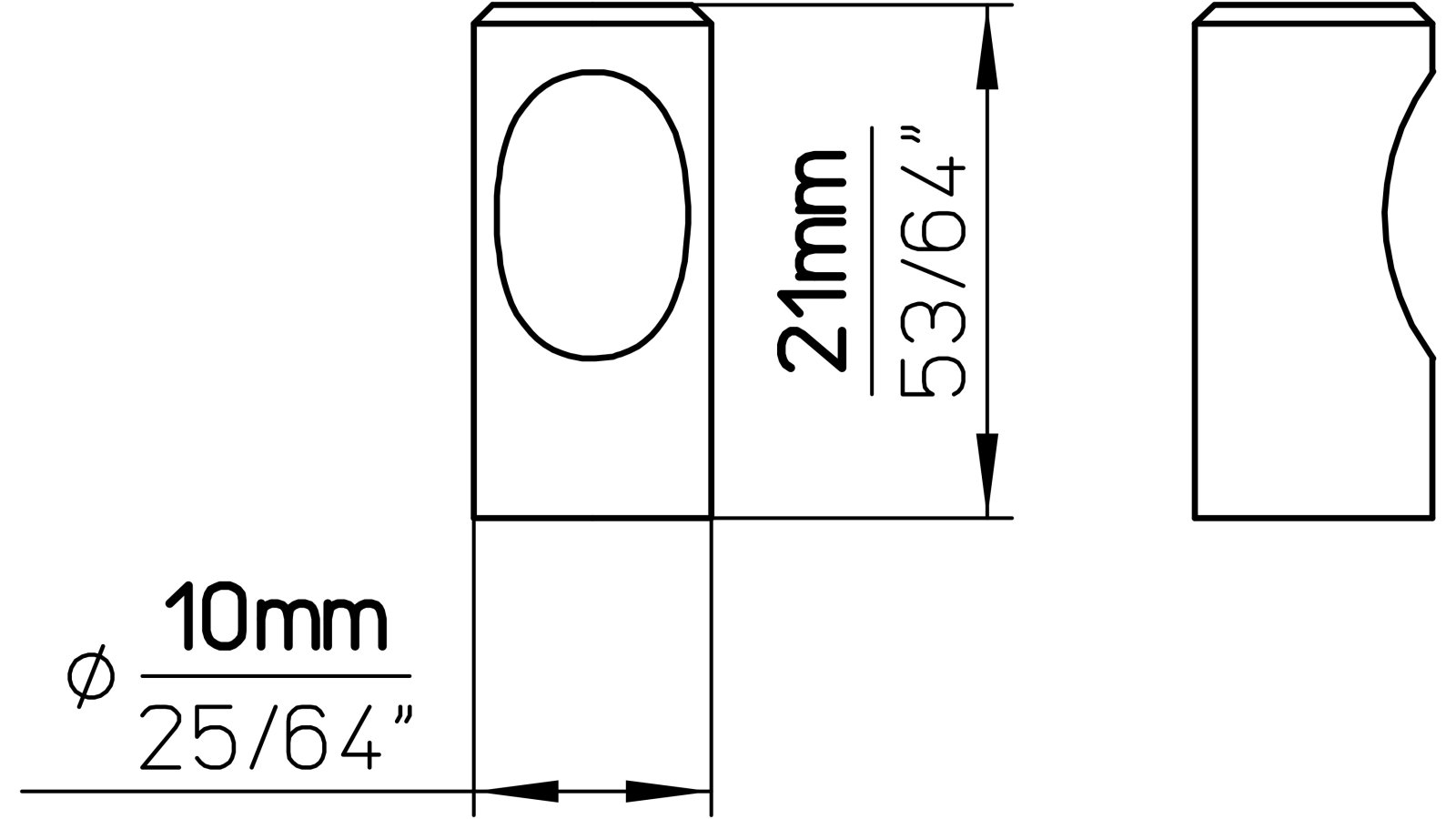 Moebelknopf-Warburg-edelstahlfarbig-Edelstahl-Stahl-laenge-10-762250-technische-zeichnung Knopf Warburg Edelstahl fein geschliffen - 10 mm lang vor weißem Hintergrund
