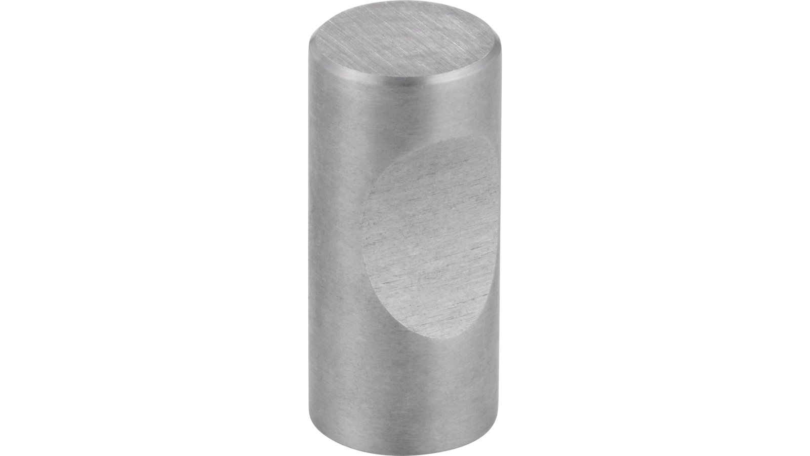 Moebelknopf-Warburg-edelstahlfarbig-Edelstahl-Stahl-laenge-10-762250 Knopf Warburg Edelstahl fein geschliffen - 10 mm lang vor weißem Hintergrund