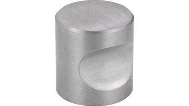 Knopf Warburg Edelstahl fein geschliffen - 30 mm lang  vor weißem Hintergrund