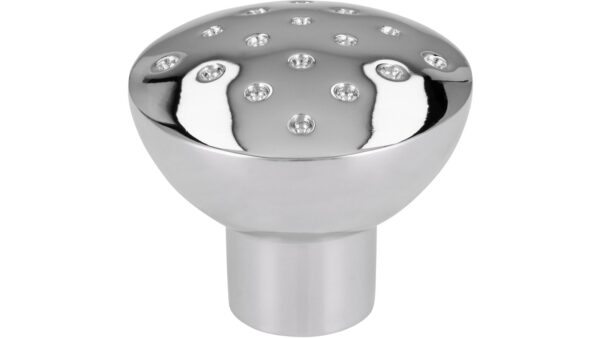 Knopf Weiden Druckguss chrom glänzend - 28 mm lang vor weißem Hintergrund