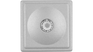 Knopf Weilerswist Druckguss alufarbig pulverbeschichtet swarovski® kristalle - 20 mm lang  vor weißem Hintergrund