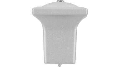 Knopf Weilerswist Druckguss alufarbig pulverbeschichtet swarovski® kristalle - 20 mm lang  vor weißem Hintergrund