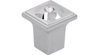 Knopf Weilerswist Druckguss chrom glänzend swarovski® kristalle - 20 mm lang vor weißem Hintergrund