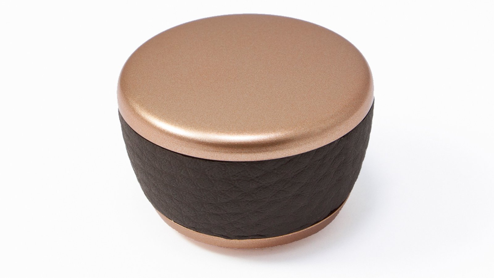 Moebelknopf-Weingarten-braun-kupfer-Kunststoff-Leder-laenge-40-45420 Knopf Weingarten Lederstruktur - braun, Kunststoff metallisiert - kupfer - 40 mm lang vor weißem Hintergrund