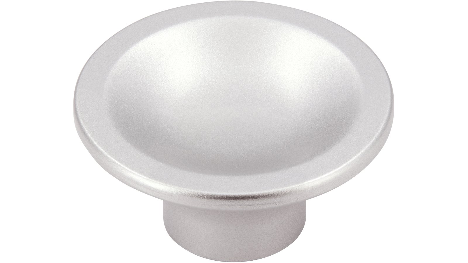 Knopf Werlte Kunststoff metallisiert chrom - 36 mm lang  vor weißem Hintergrund