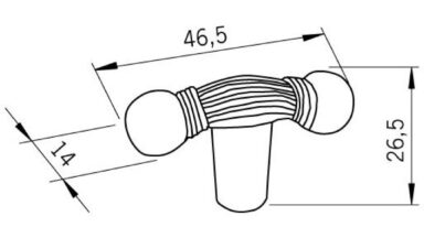 Knopf Westoverledingen Zinkdruckguß - altmessingfarbig brüniert getrommelt - 48 mm lang  vor weißem Hintergrund