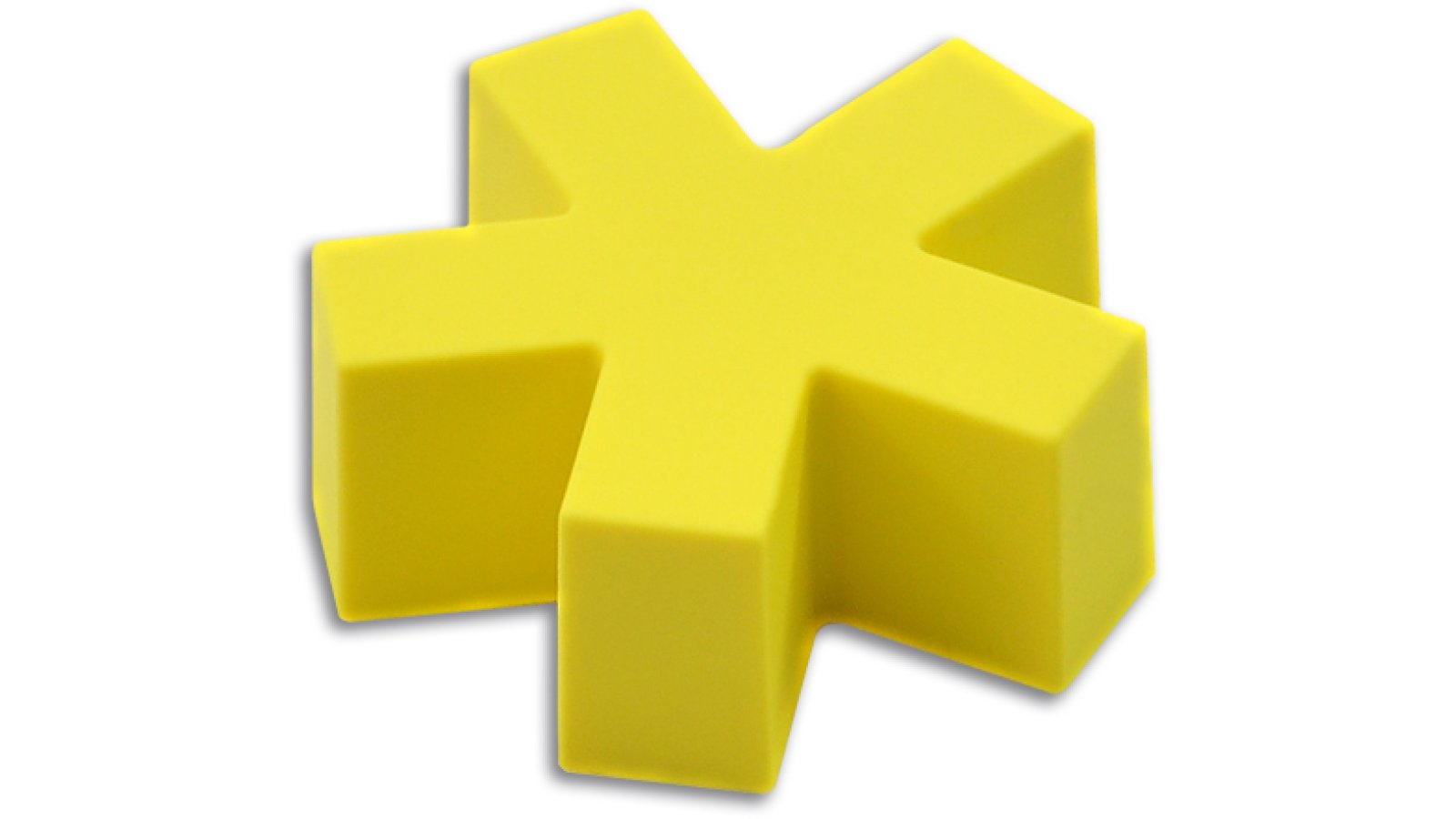 Knopf Wiefelstede Kunststoff gelb - 50 mm lang  vor weißem Hintergrund