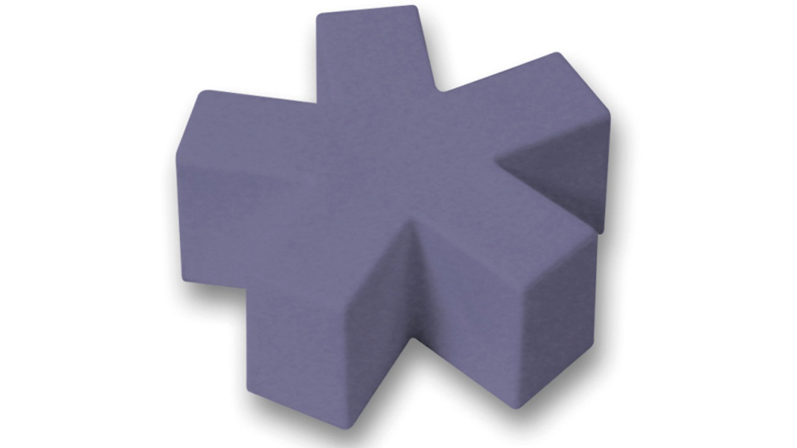 Knopf Wiefelstede Kunststoff lila - 50 mm lang  vor weißem Hintergrund