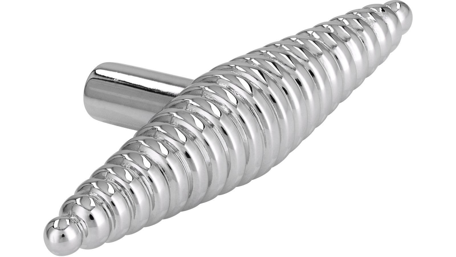 Moebelknopf-Windek-chrom-Zinkdruckguss-laenge-87-601502-seitlich Knopf Windek Druckguss chrom glänzend - 87 mm lang vor weißem Hintergrund