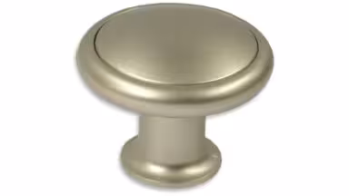 Knopf + Einlage Augsburg Kunststoff metallisiert - nickel, Kunststoff metallisiert - nickel - 34 mm lang vor weißem Hintergrund