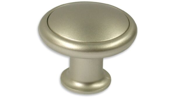 Knopf + Einlage Augsburg Kunststoff metallisiert - nickel, Kunststoff metallisiert - nickel - 34 mm lang vor weißem Hintergrund