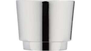 Moebelknopf-und-Einlage-Glinde-chrom-weiss-Kunststoff-Zinkdruckguss-laenge-34-727696-stehend Knopf + Einlage Glinde Druckguss - Kunststoff chrom glänzend weiß - 34 mm lang vor weißem Hintergrund