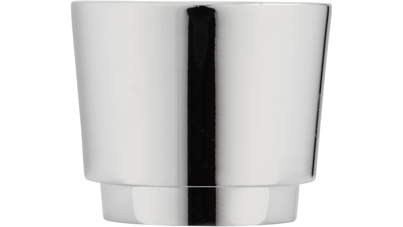 Moebelknopf-und-Einlage-Glinde-chrom-weiss-Kunststoff-Zinkdruckguss-laenge-34-727696-stehend Knopf + Einlage Glinde Druckguss - Kunststoff chrom glänzend weiß - 34 mm lang vor weißem Hintergrund