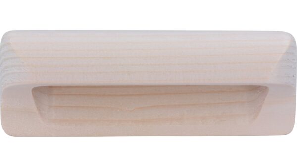 Muschel Aldenhoven Holz fichte roh - 110 mm lang  vor weißem Hintergrund