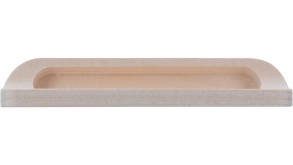 Muschel Aldenhoven Holz fichte roh - 110 mm lang  vor weißem Hintergrund